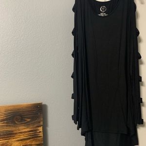 Black cut out sleeve top
